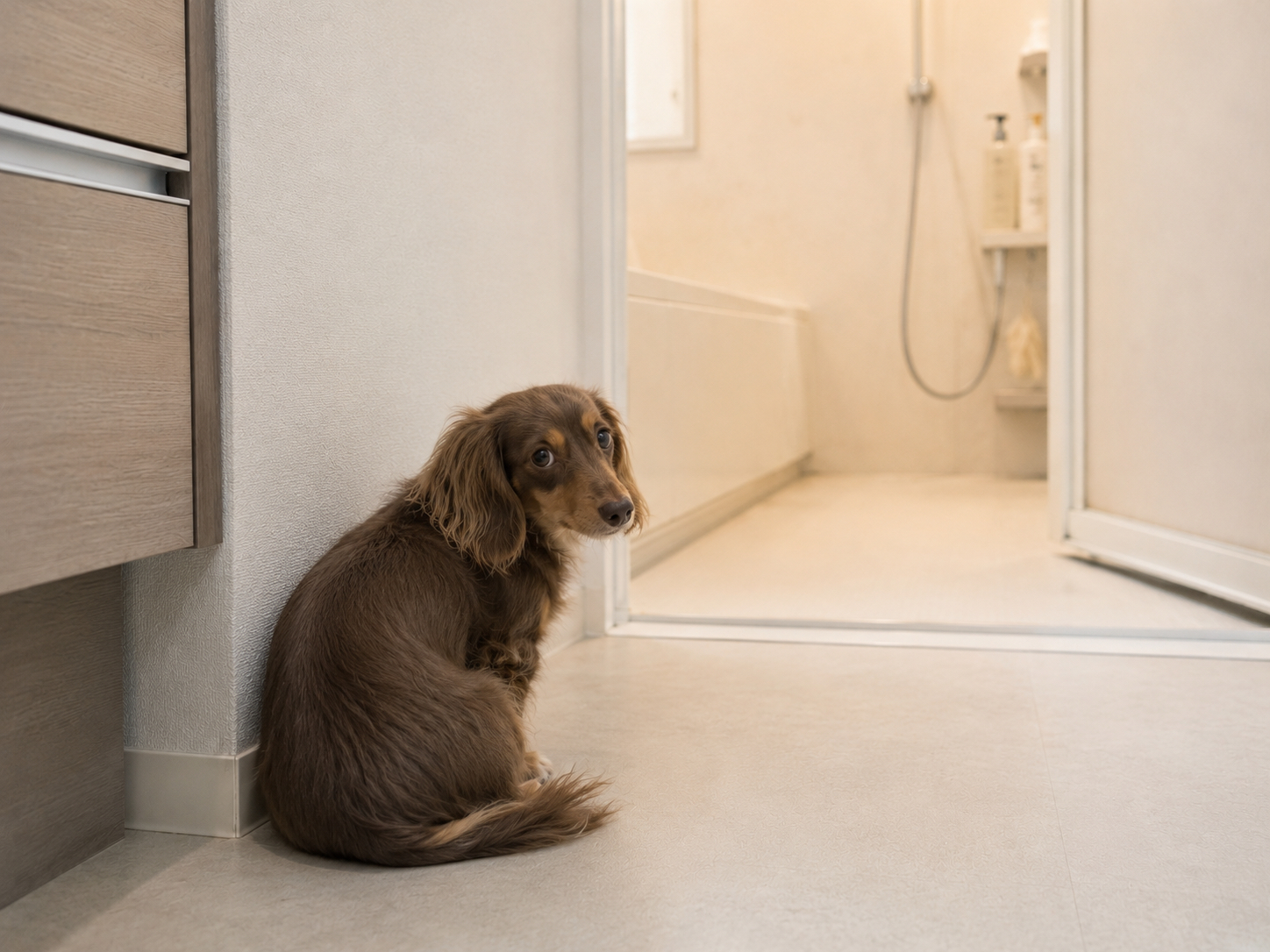 お風呂場を嫌がる犬